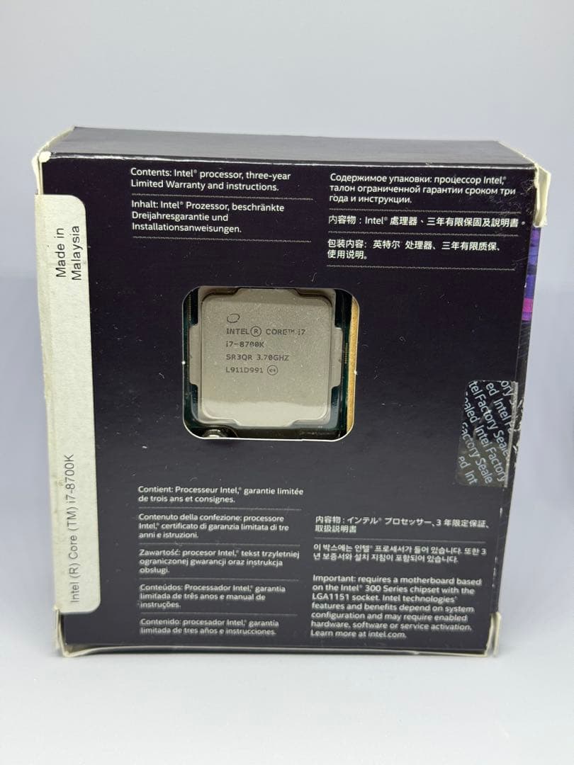 Intel Core i7 8700K 第8世代 CPU 高性能なKモデル
