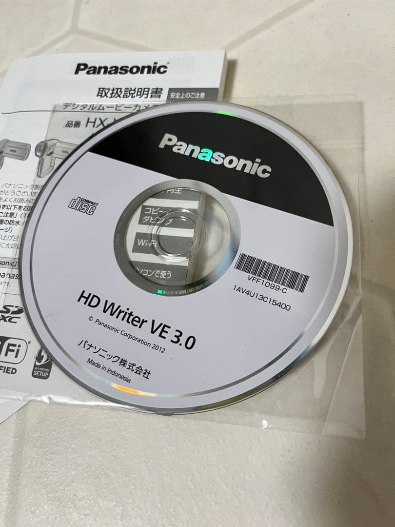 防水　Panasonic デジタルムービーカメラ　HX-WA30 説明書　付属品