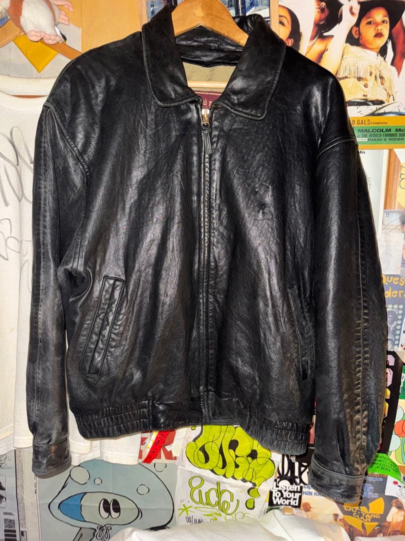 ジャケット・アウター 90s leather tracker jacket