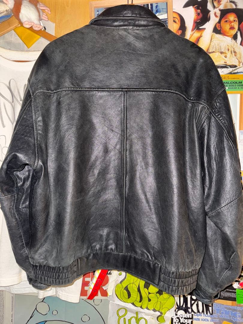 ジャケット・アウター 90s leather tracker jacket