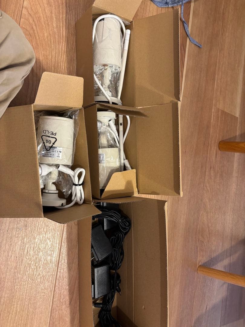 ワイヤレス防犯カメラ3台セット NVR本体付き