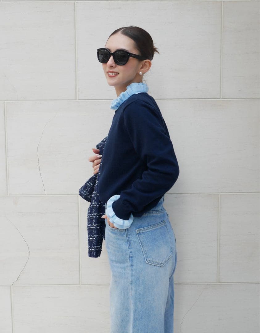 はな様リクエスト　2点　フレンチロゴ刺繍スウェット　ラッフルネックプル