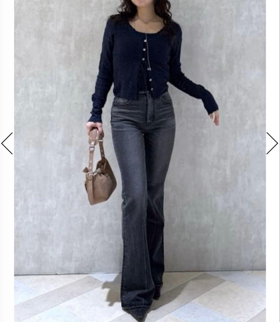 MOUSSY MVS BLACK FLARE ロング24inch BLK