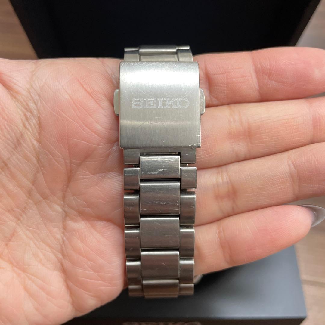 SEIKO GPSソーラー 時計 黒/銀 ブライトチタン