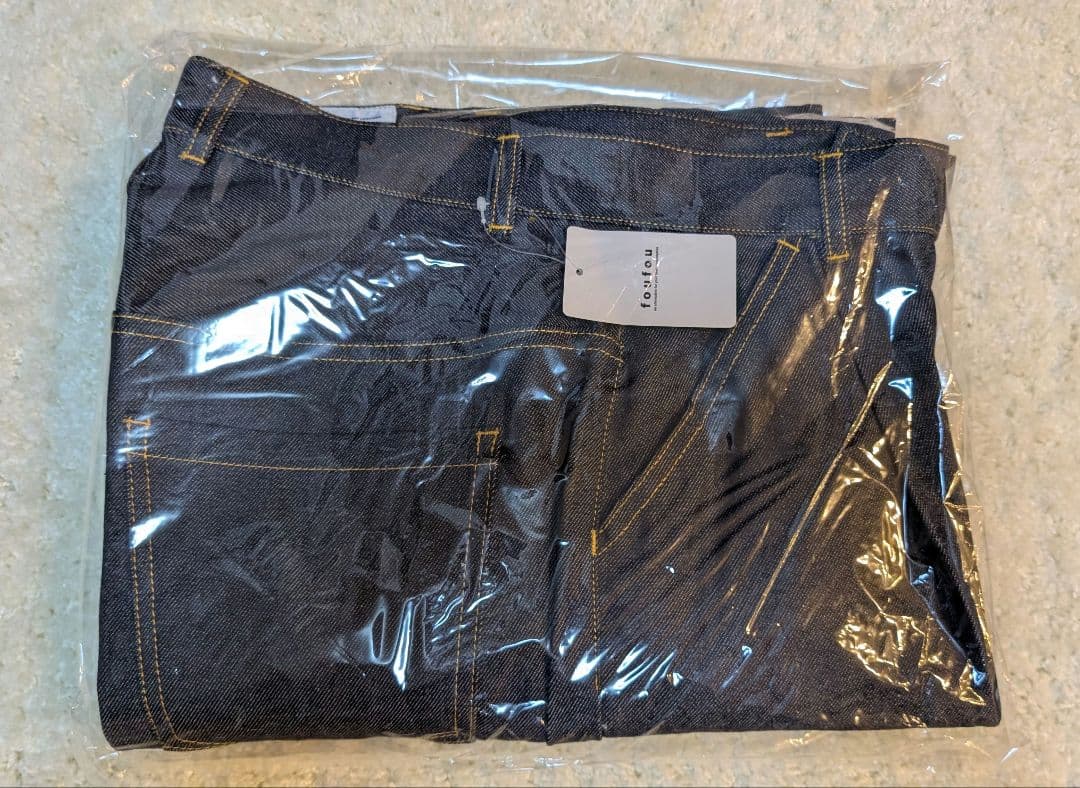 新品／タグ付│foufou 11oz denim tuck pants Mサイズ