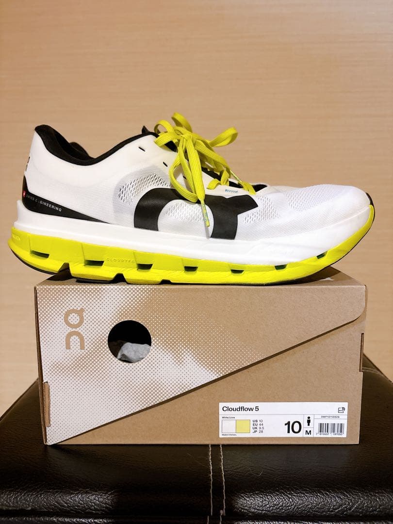 靴 On/Cloudflow 5 White | Lime 28cm