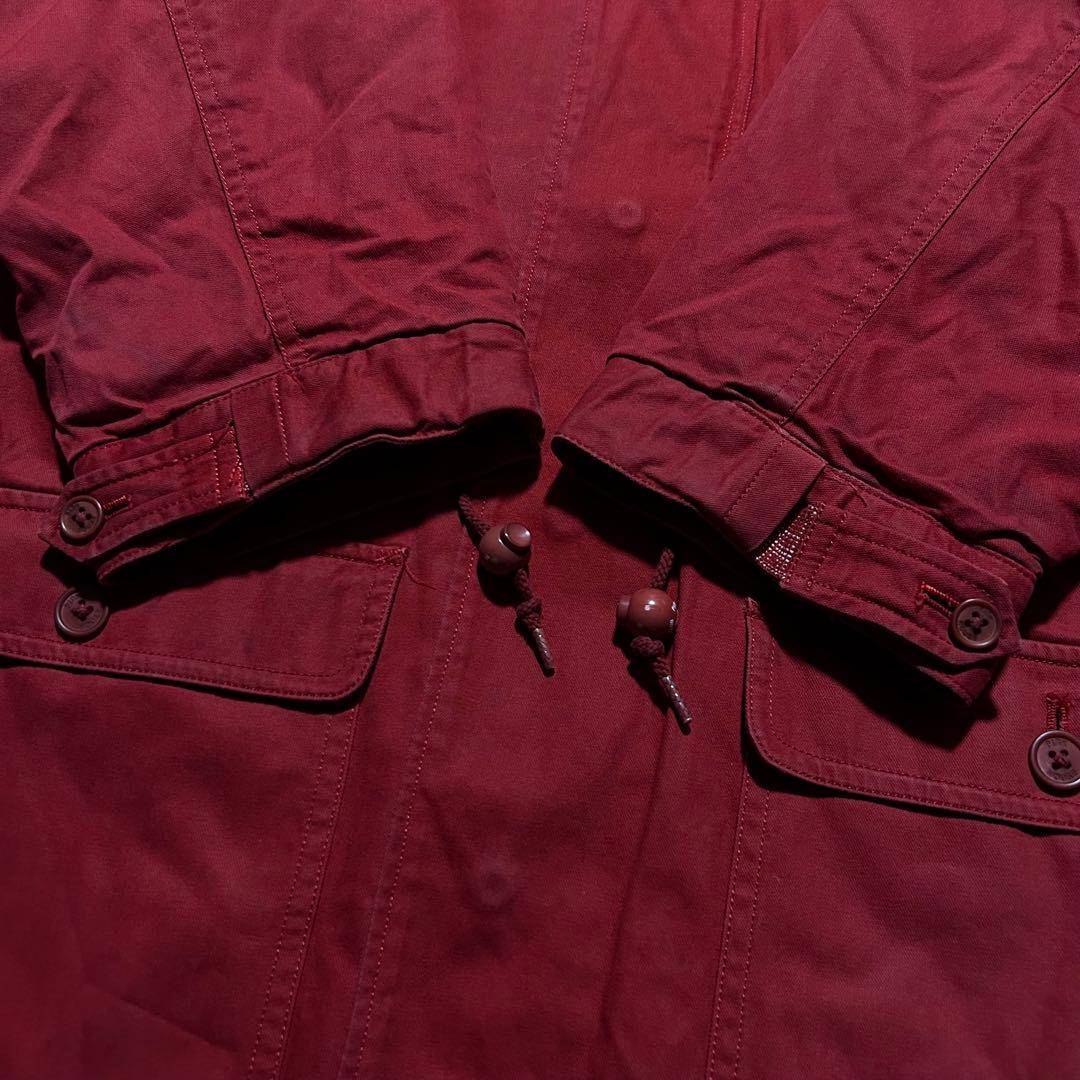 90s PINK HOUSE モッズコート ギンガムチェック ロゴ 赤 フード