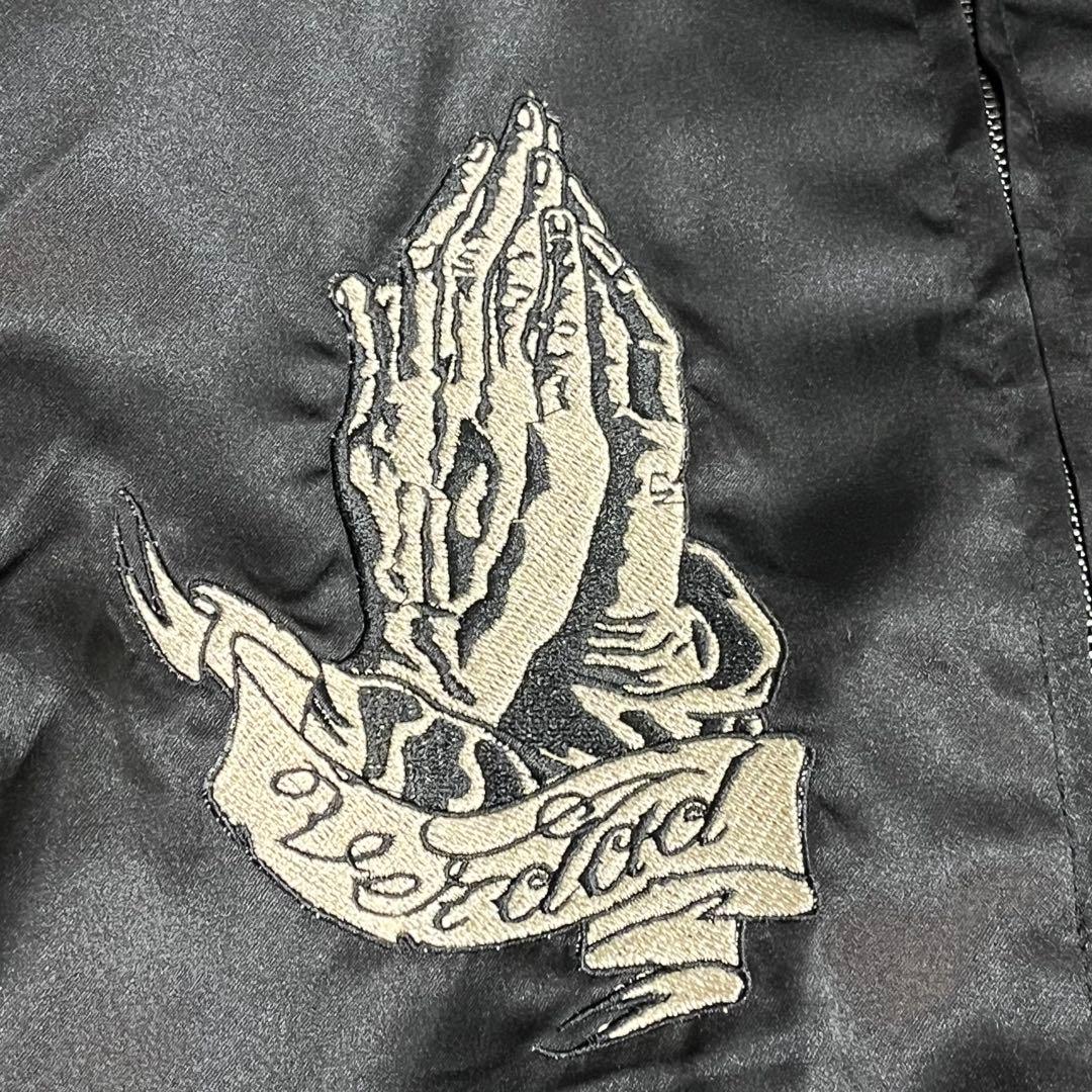 614 BLACK FLAME マリア刺繍スカジャン Memento Mori