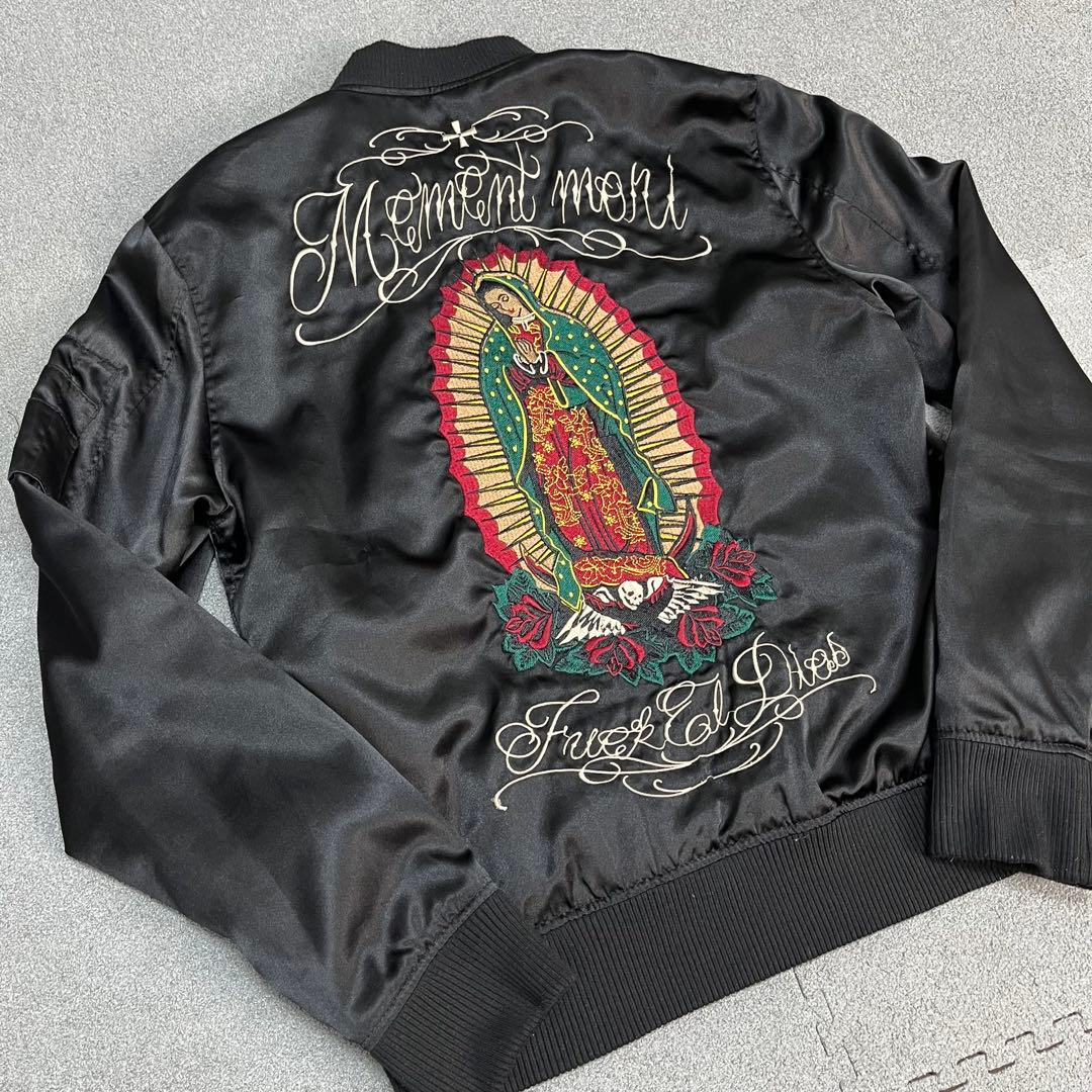 614 BLACK FLAME マリア刺繍スカジャン Memento Mori