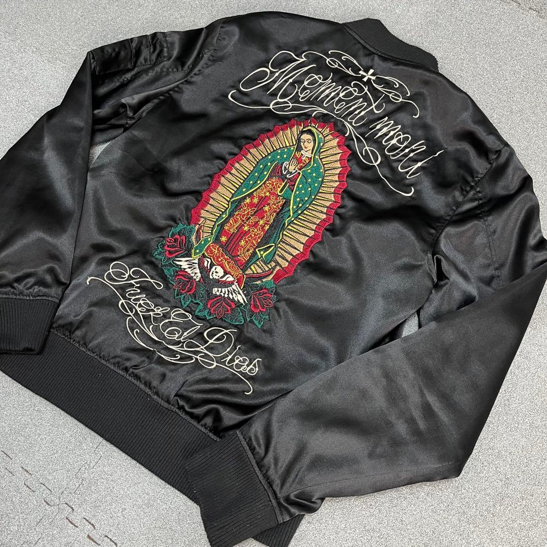 614 BLACK FLAME マリア刺繍スカジャン Memento Mori