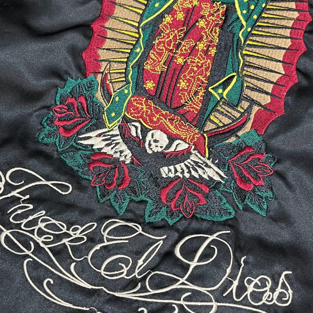 614 BLACK FLAME マリア刺繍スカジャン Memento Mori