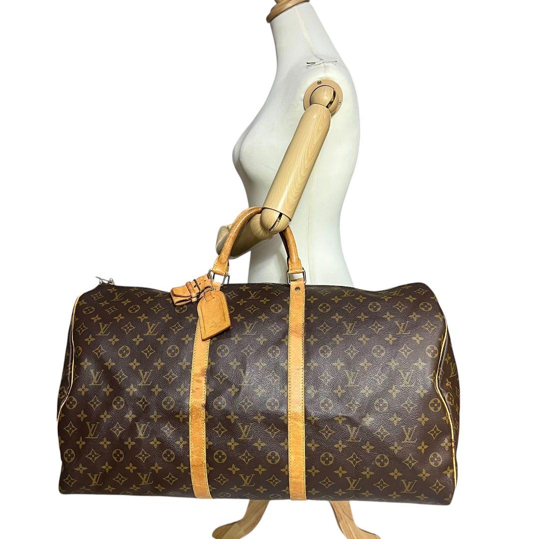 【鑑定済】ルイヴィトン　モノグラム　キーポル55　ボストンバッグ　茶　旅行バッグ