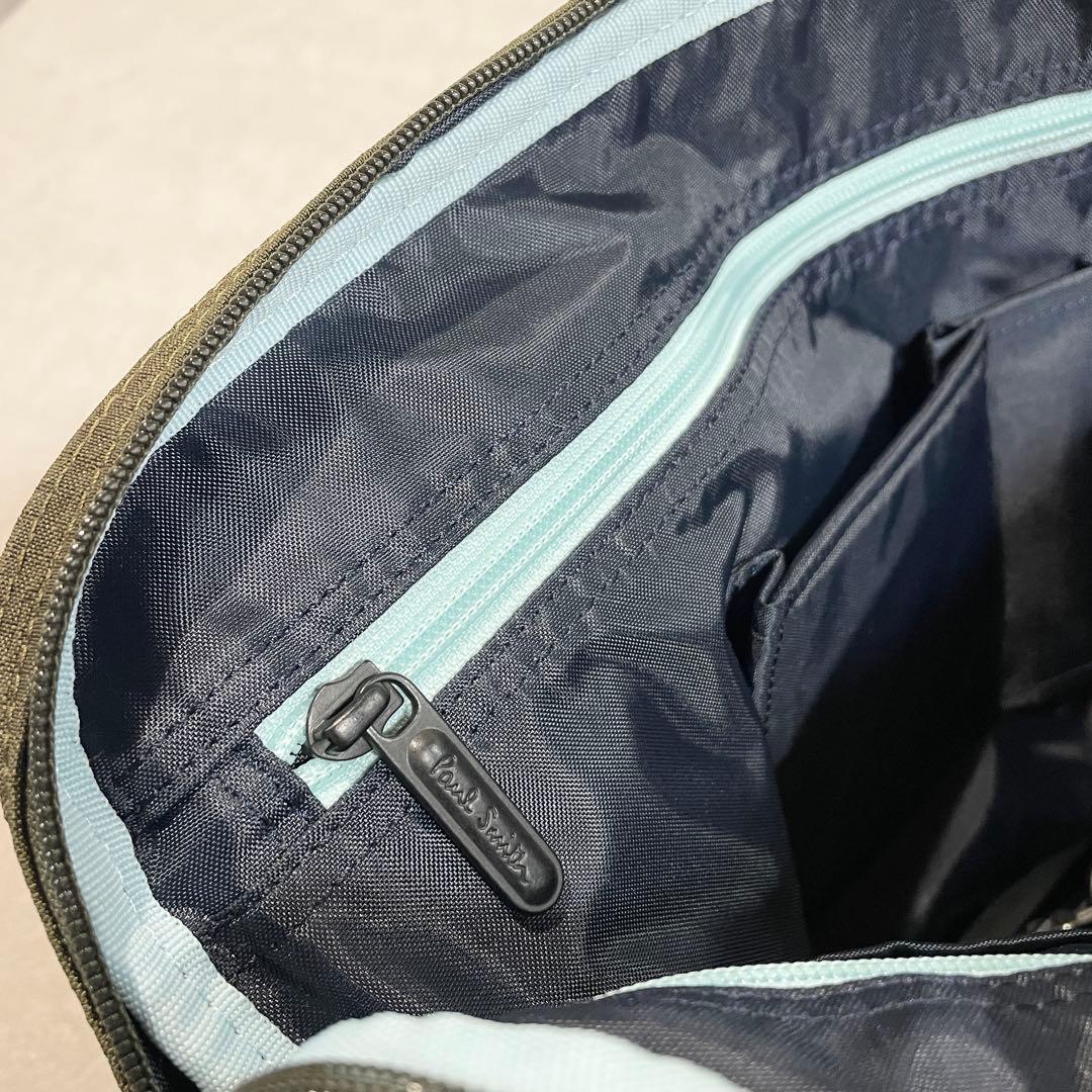 【極美品】ポールスミス ブリーフケース 2way オリーブ ナイロン×レザー