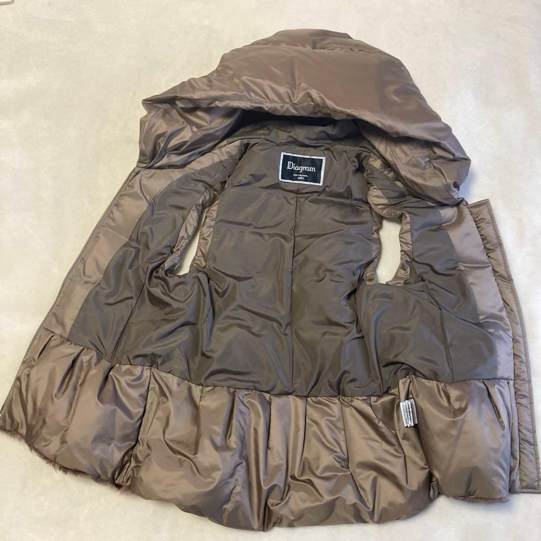 未使用級✨Diagram ラムファー切替 ダウンベスト　ブラウン　フード　36