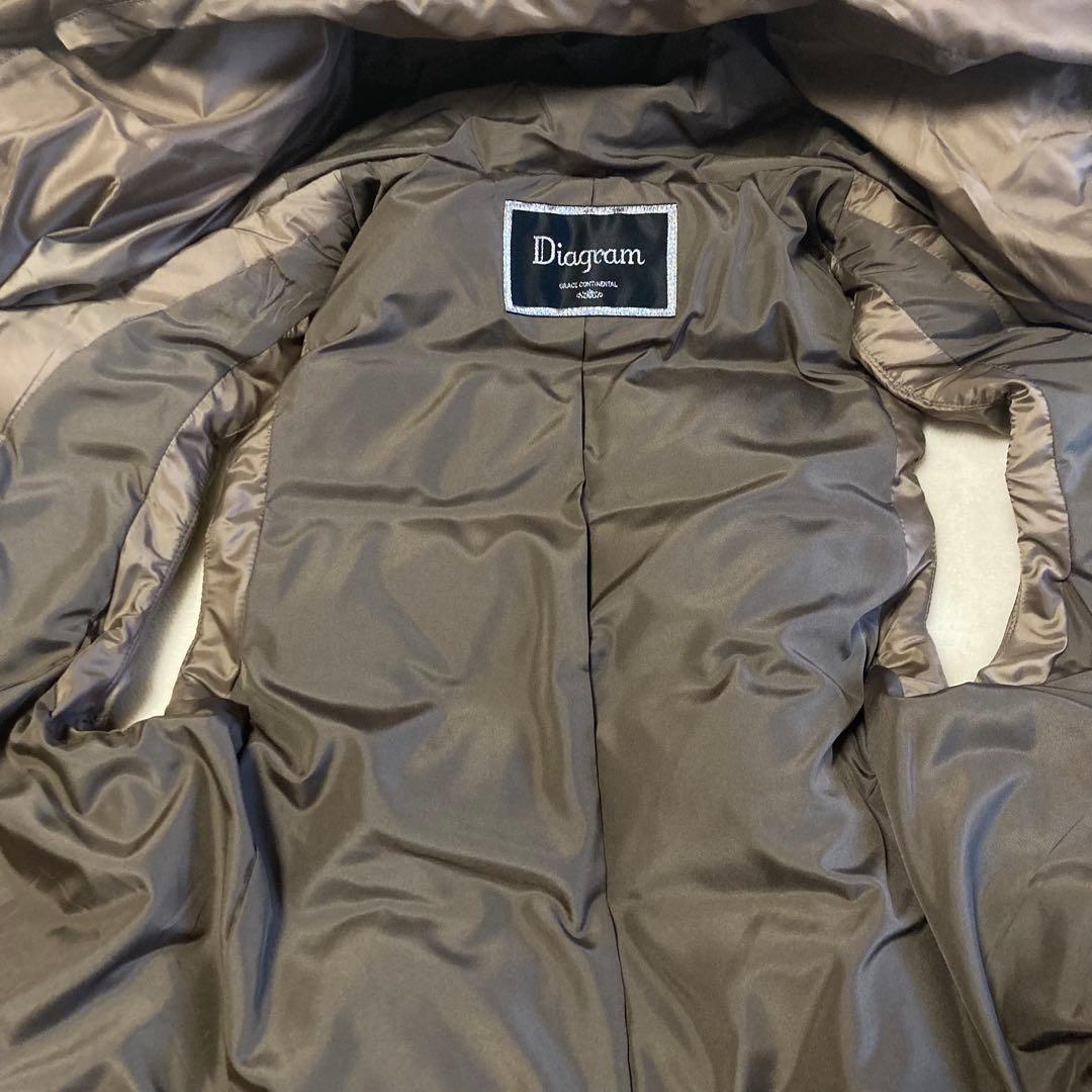 未使用級✨Diagram ラムファー切替 ダウンベスト　ブラウン　フード　36