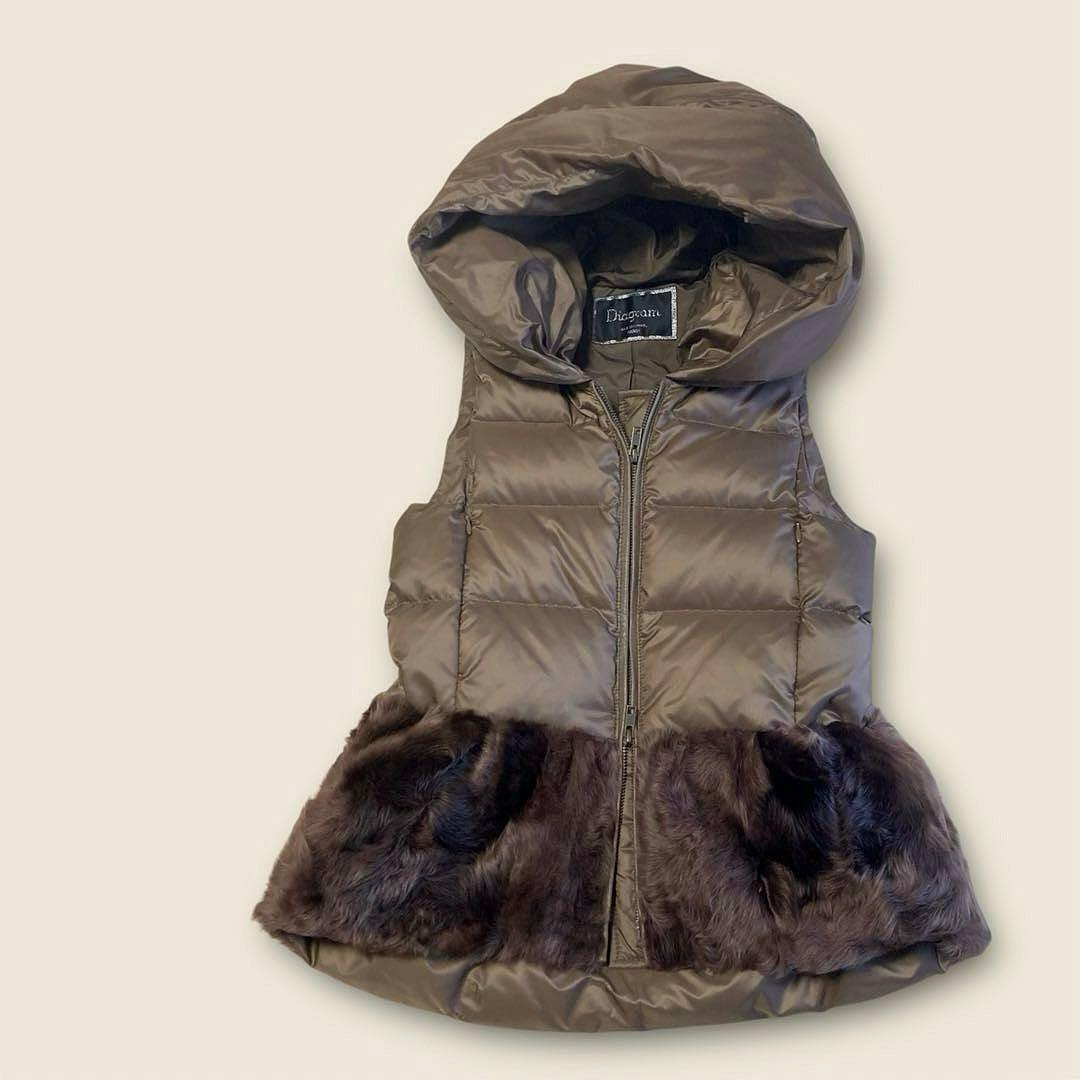 未使用級✨Diagram ラムファー切替 ダウンベスト　ブラウン　フード　36