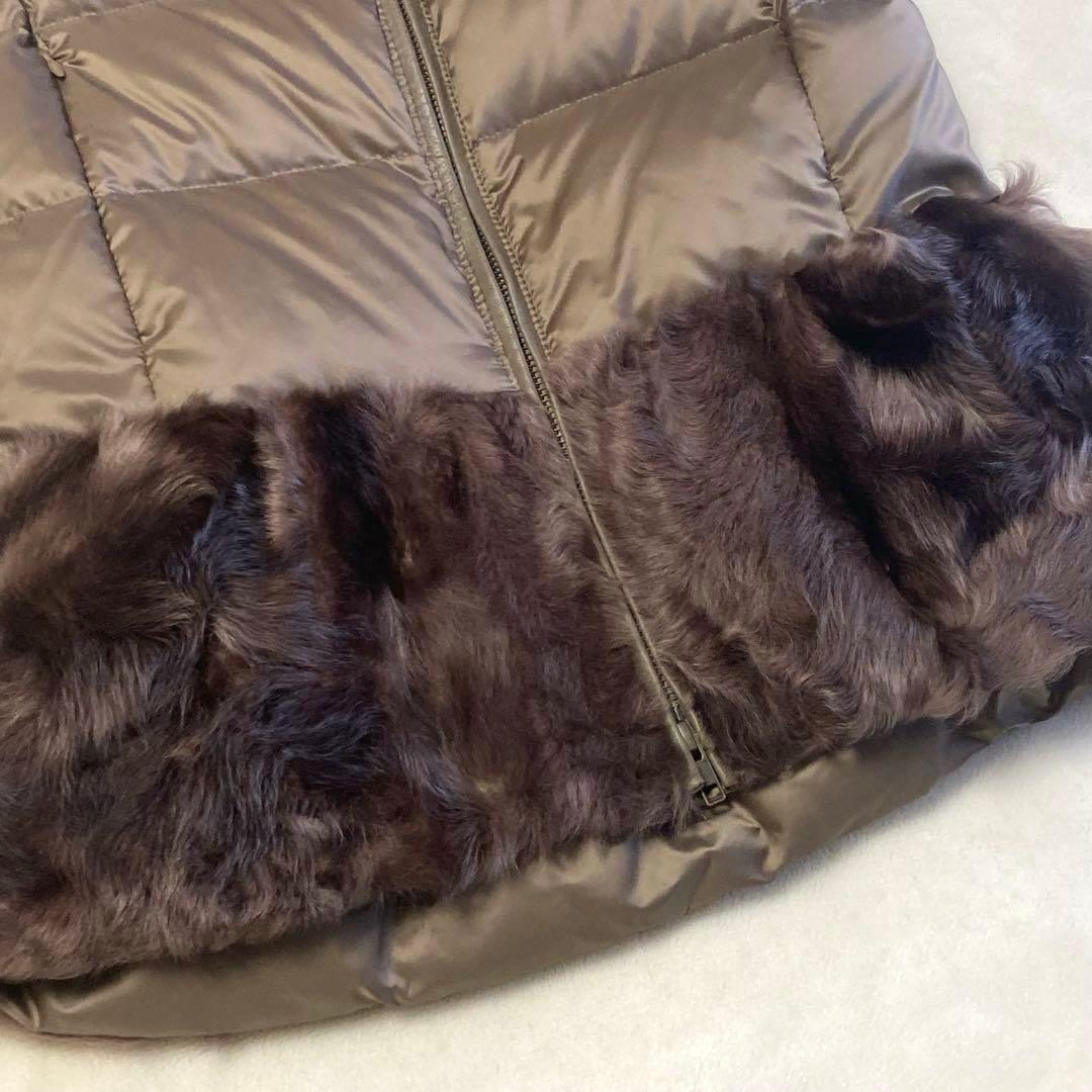 未使用級✨Diagram ラムファー切替 ダウンベスト　ブラウン　フード　36