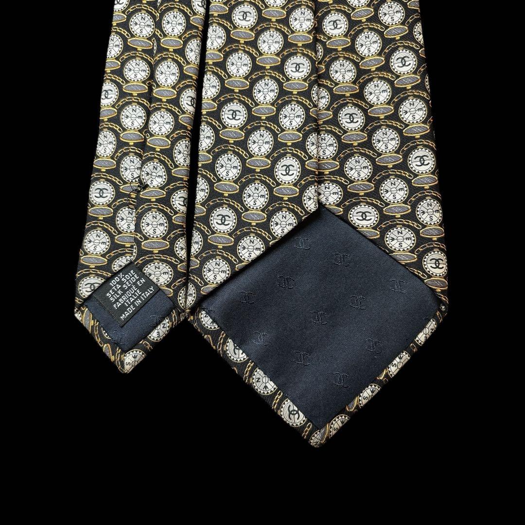 CHANEL ココマーク コンパス柄 希少 ネクタイ チェーン付 ハイブラ