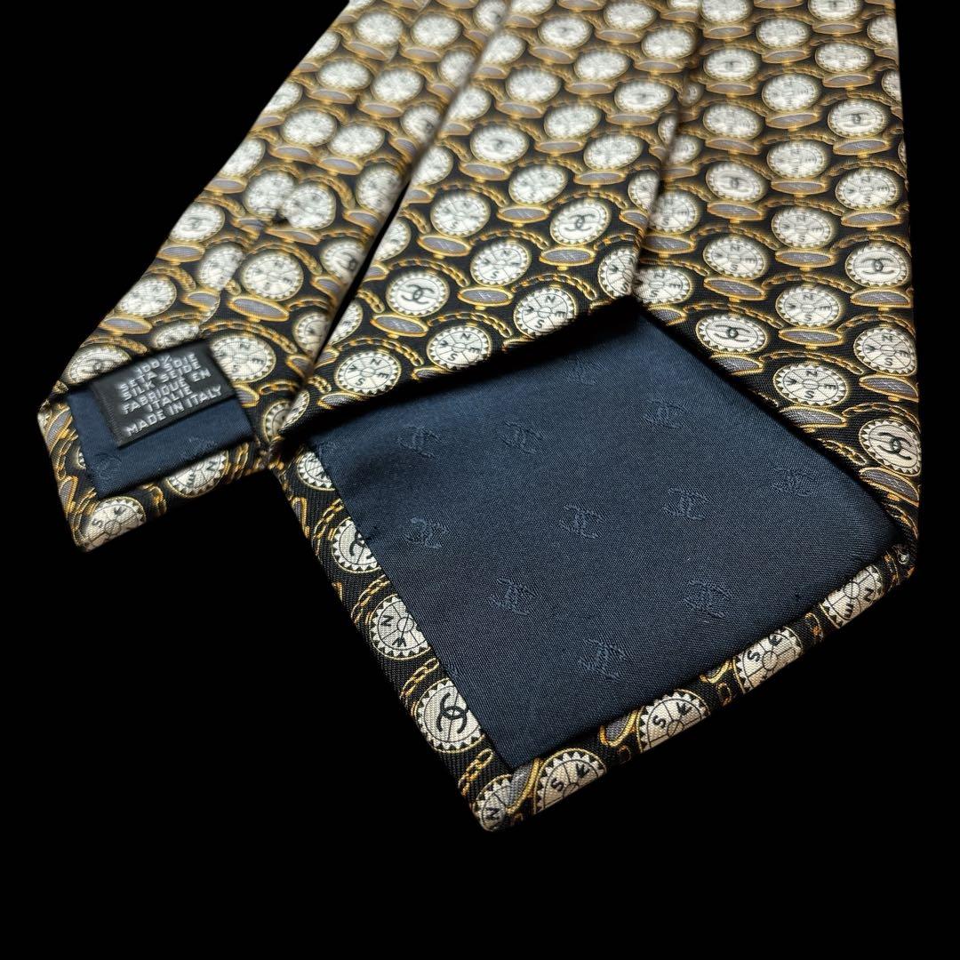 CHANEL ココマーク コンパス柄 希少 ネクタイ チェーン付 ハイブラ