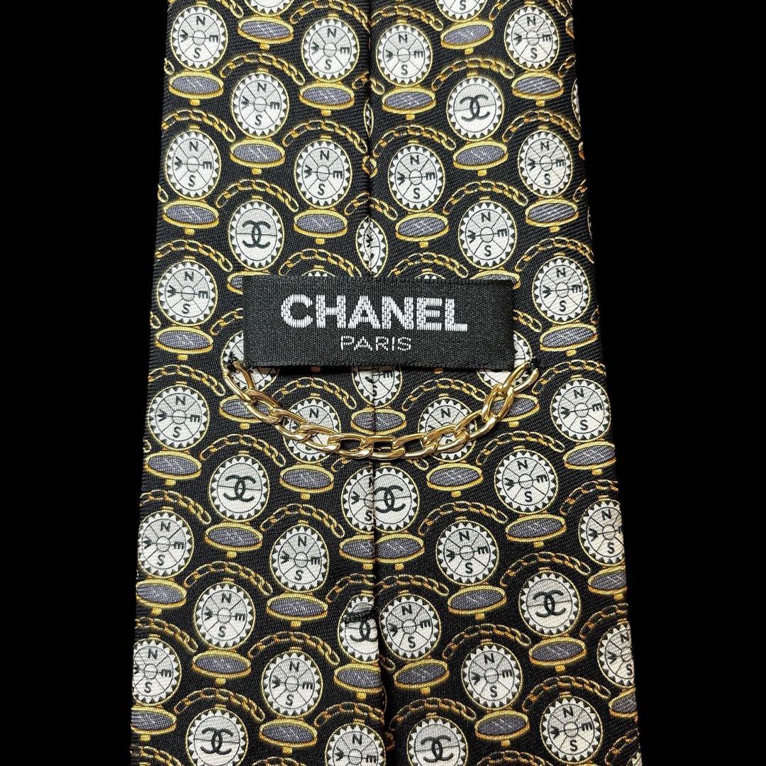CHANEL ココマーク コンパス柄 希少 ネクタイ チェーン付 ハイブラ
