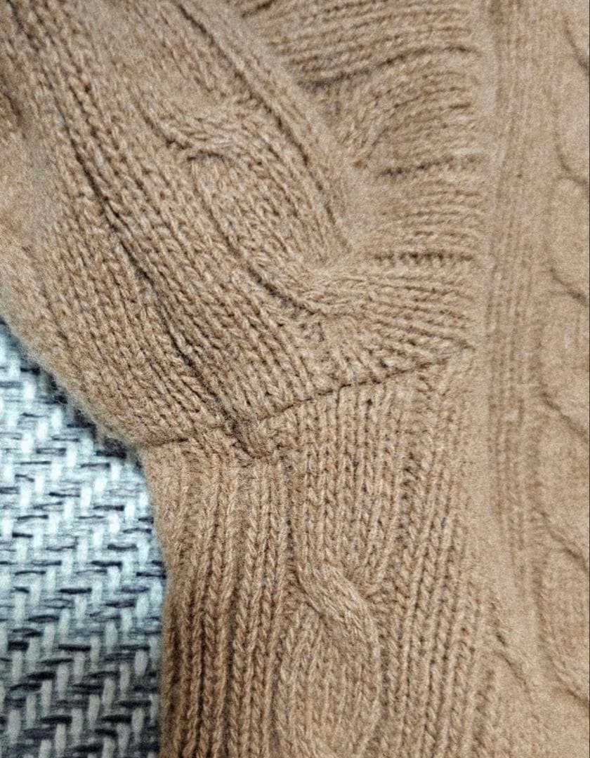 ラルフローレン　ケーブルニット　ポニーロゴ刺繍　カシミヤ混