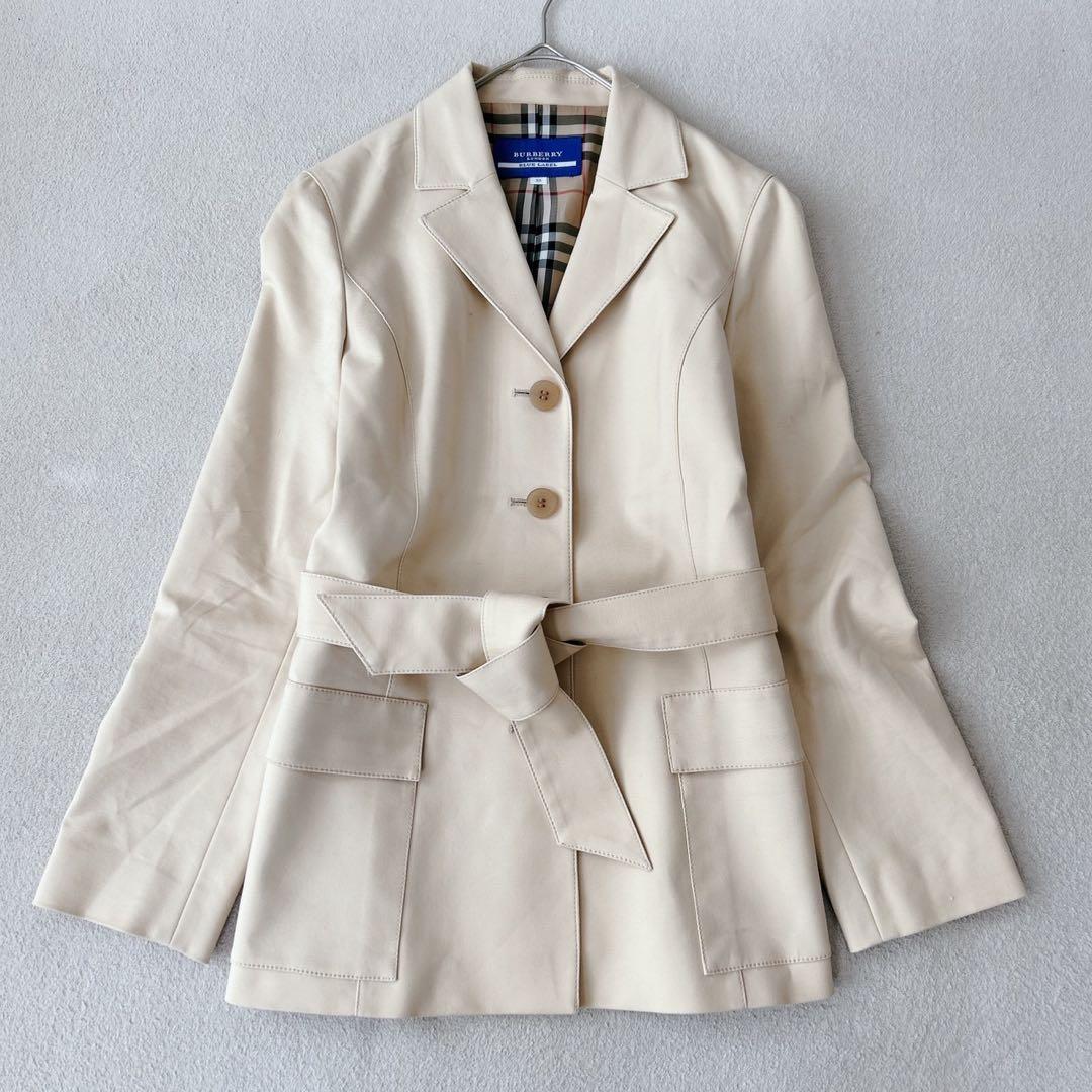 バーバリーブルーレーベル　コート　ベルト　ノバチェック　伸縮性◎ M相当