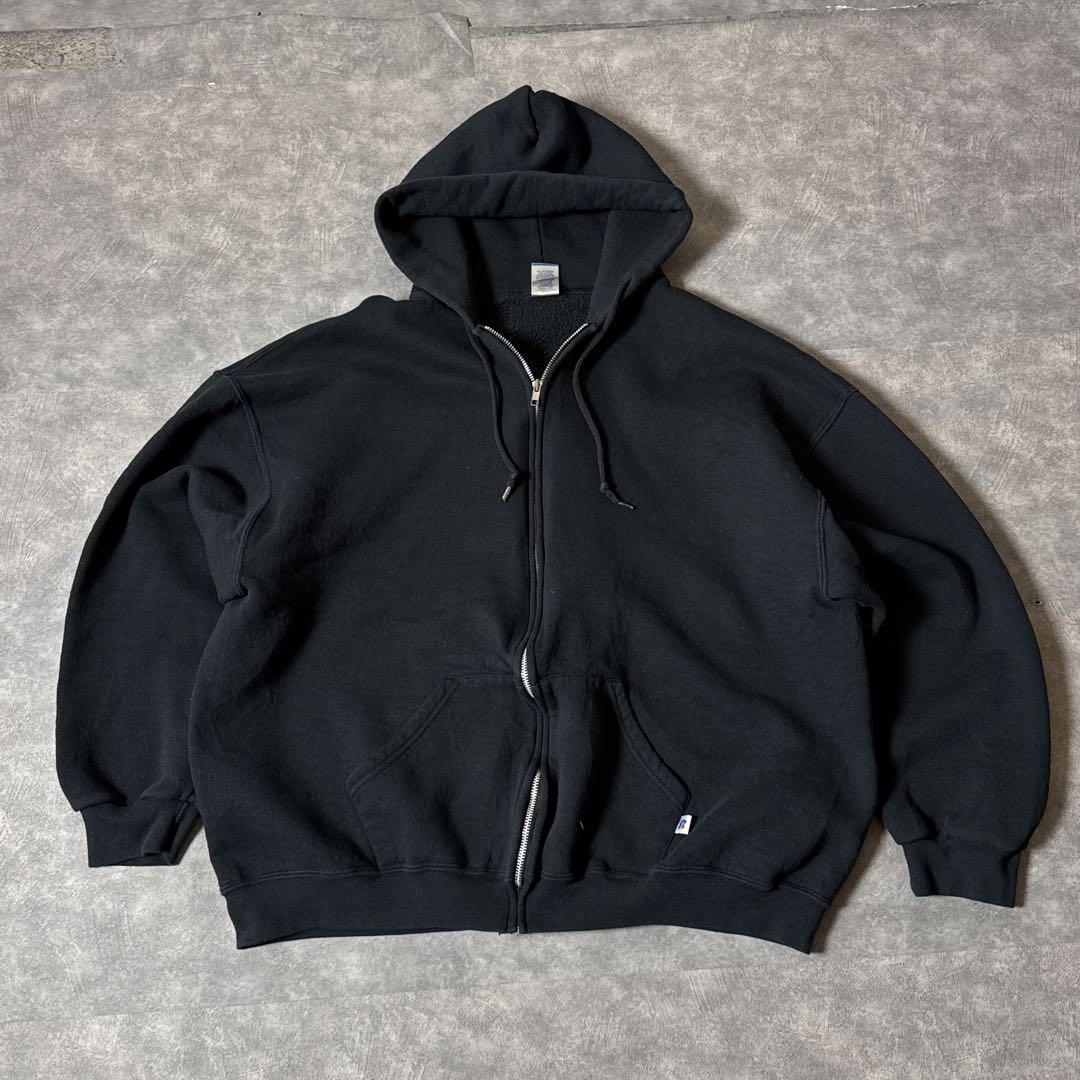 つ*う様 ラッセルアスレティック ジップパーカー ブラック XL メキシコ製 無