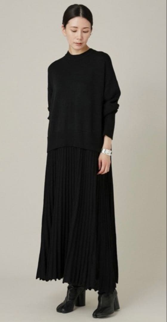 Curensologyカレンソロジー⭐︎プリーツドッキングワンピース黒36