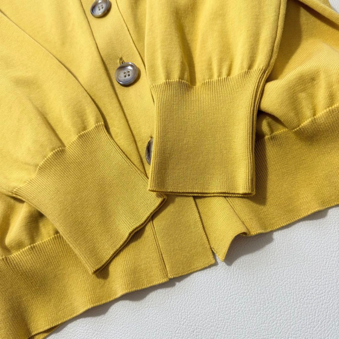 アパルトモン　ドゥーズィエムクラス　コットンシルクⅤネックカーディガン　黄