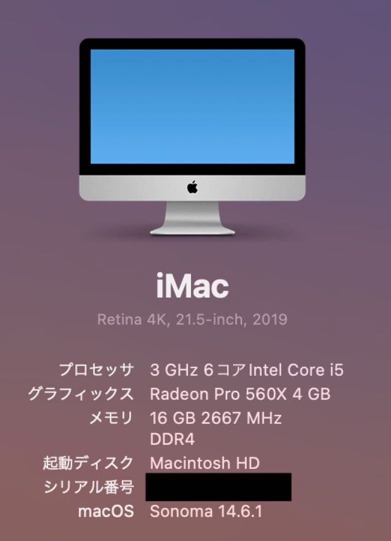 iMac 2019 Retina 4K 21.5インチ【USBハブおまけ】