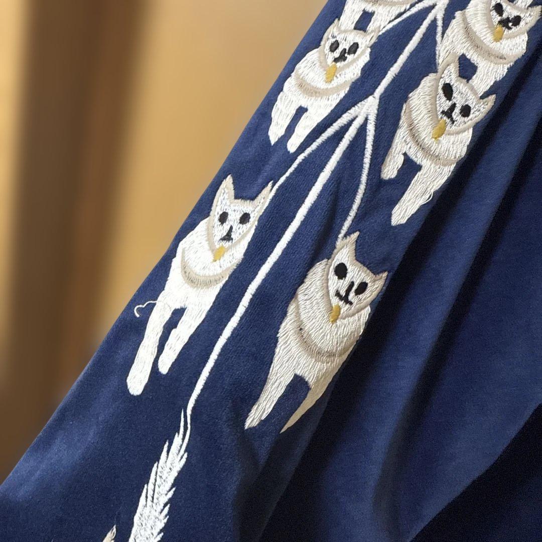 HOUSTON ネイビー スカジャン XXL アラスカ