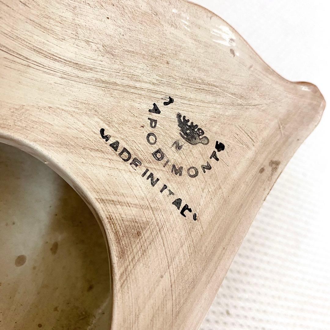 イタリア製 アンティーク ロココ調 フラワー装飾 陶器 カポディモンテ 4点