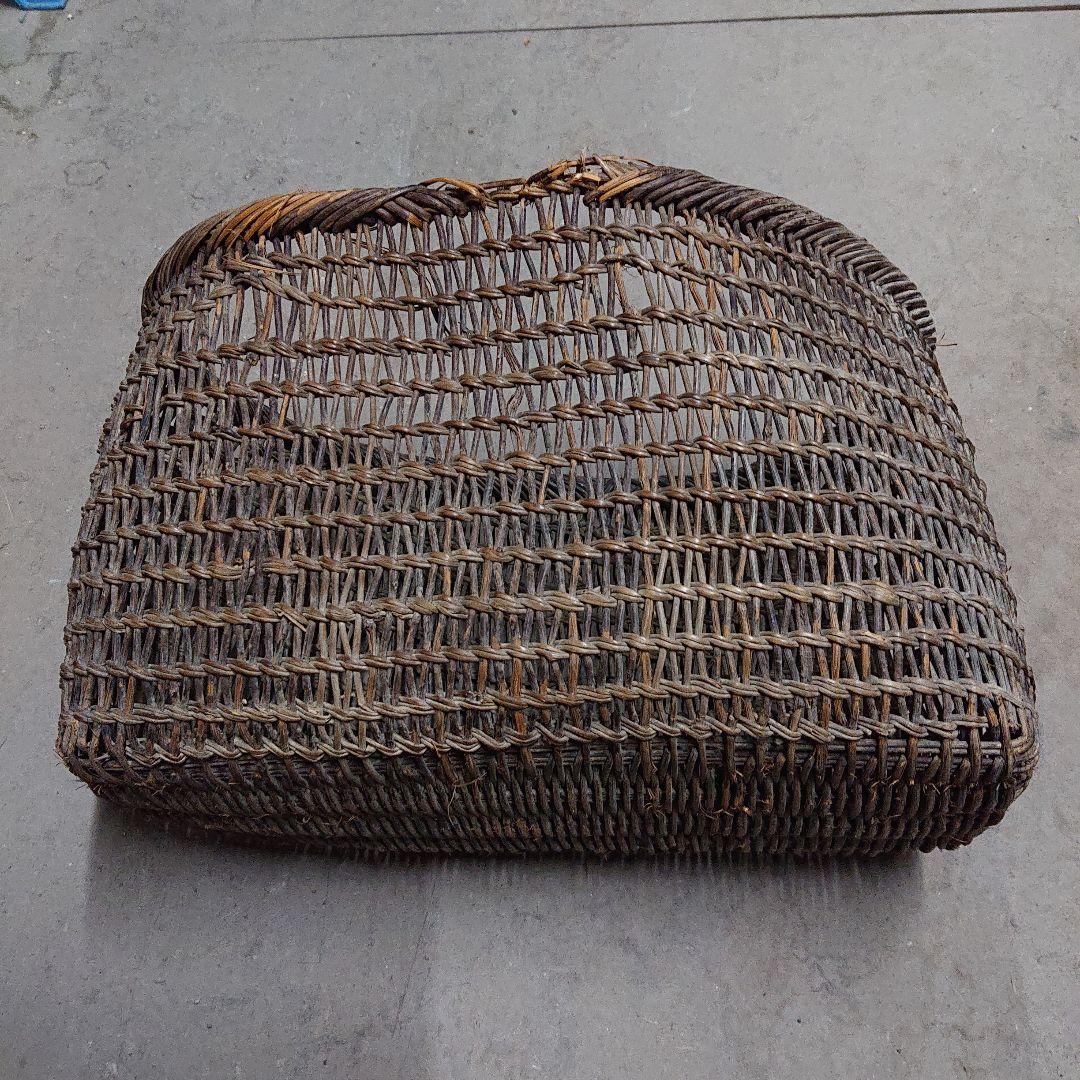 8. レトロ あけびカゴ 古い 編みカゴ 古民具