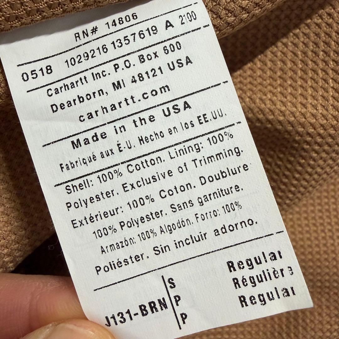 [S] Carhartt J131 BRN アクティブジャケット フード　付き￼