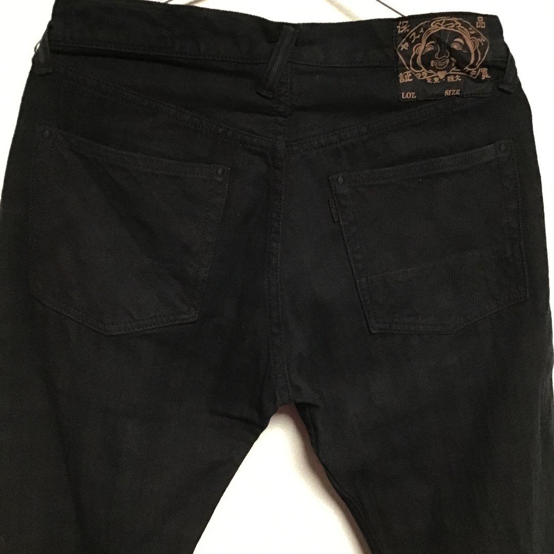エヴィスEVISU 5500 あと染めブラックデニムパンツ