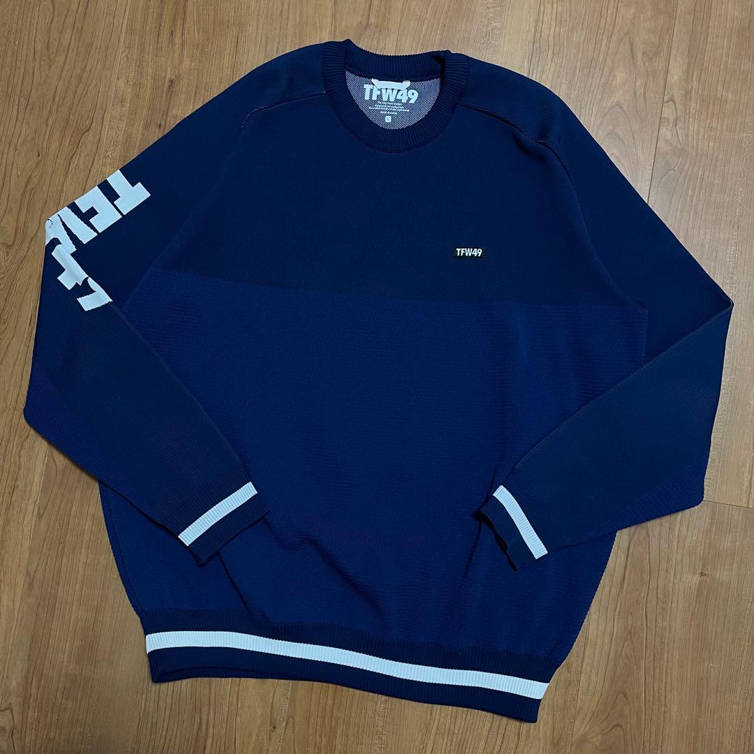 ヨッシー様　TFW49 ラウンドネック ニット　ネイビー　L ゴルフ　セーター