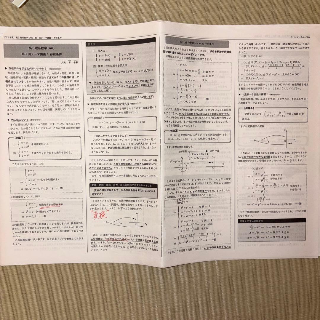鉄緑会’22高3数学SA授業冊子