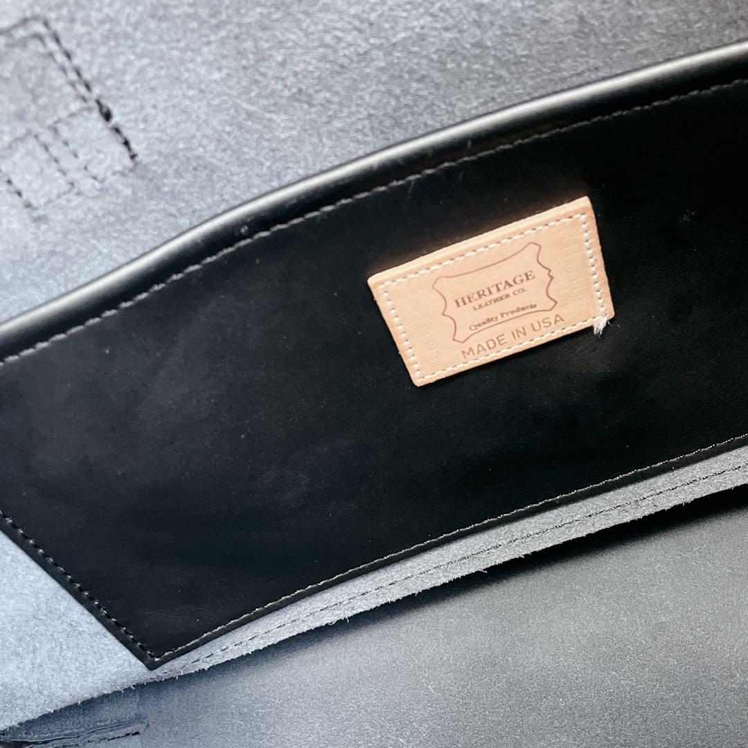 【ヘリテイジレザー】オールレザー トートバッグ/牛革/HINOYA/ブラック