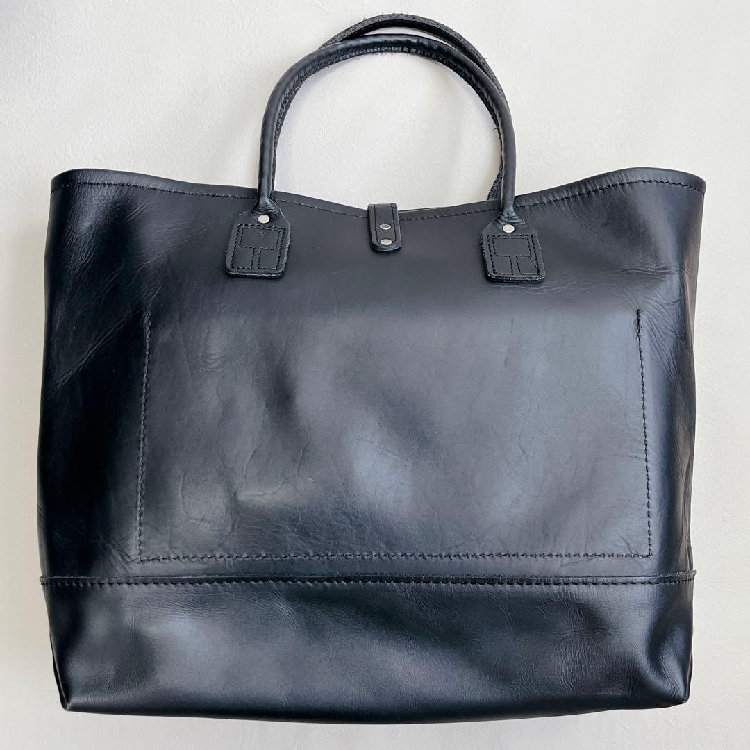 【ヘリテイジレザー】オールレザー トートバッグ/牛革/HINOYA/ブラック