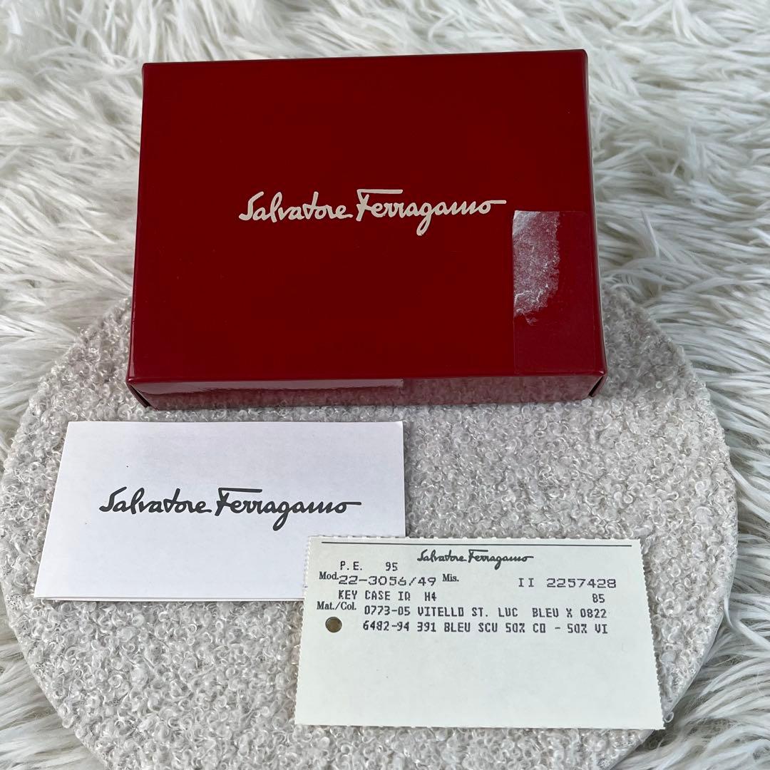 新品未使用　Salvatore Ferragamo 6連キーケース　ヴァラリボン