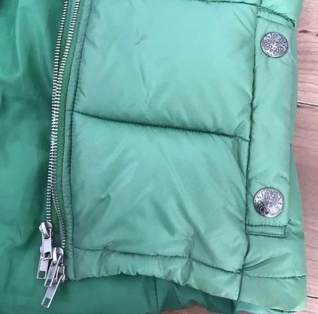 ミントグリーン ファーダウンベスト y2k 平成ギャル