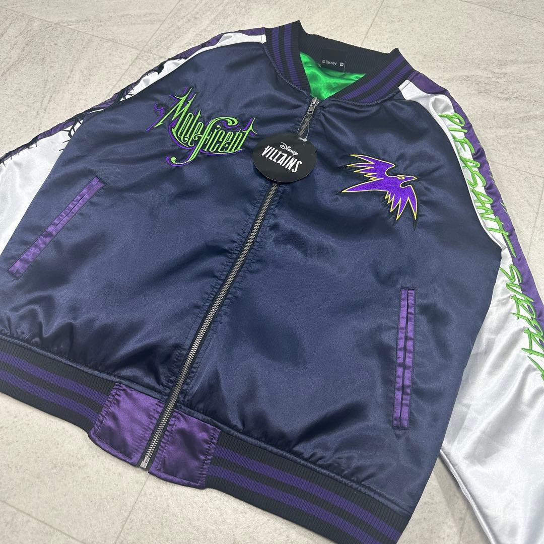 希少 未使用タグ付【ヴィランズ】ディズニー×丸眞 スカジャン 刺繍 中綿 L