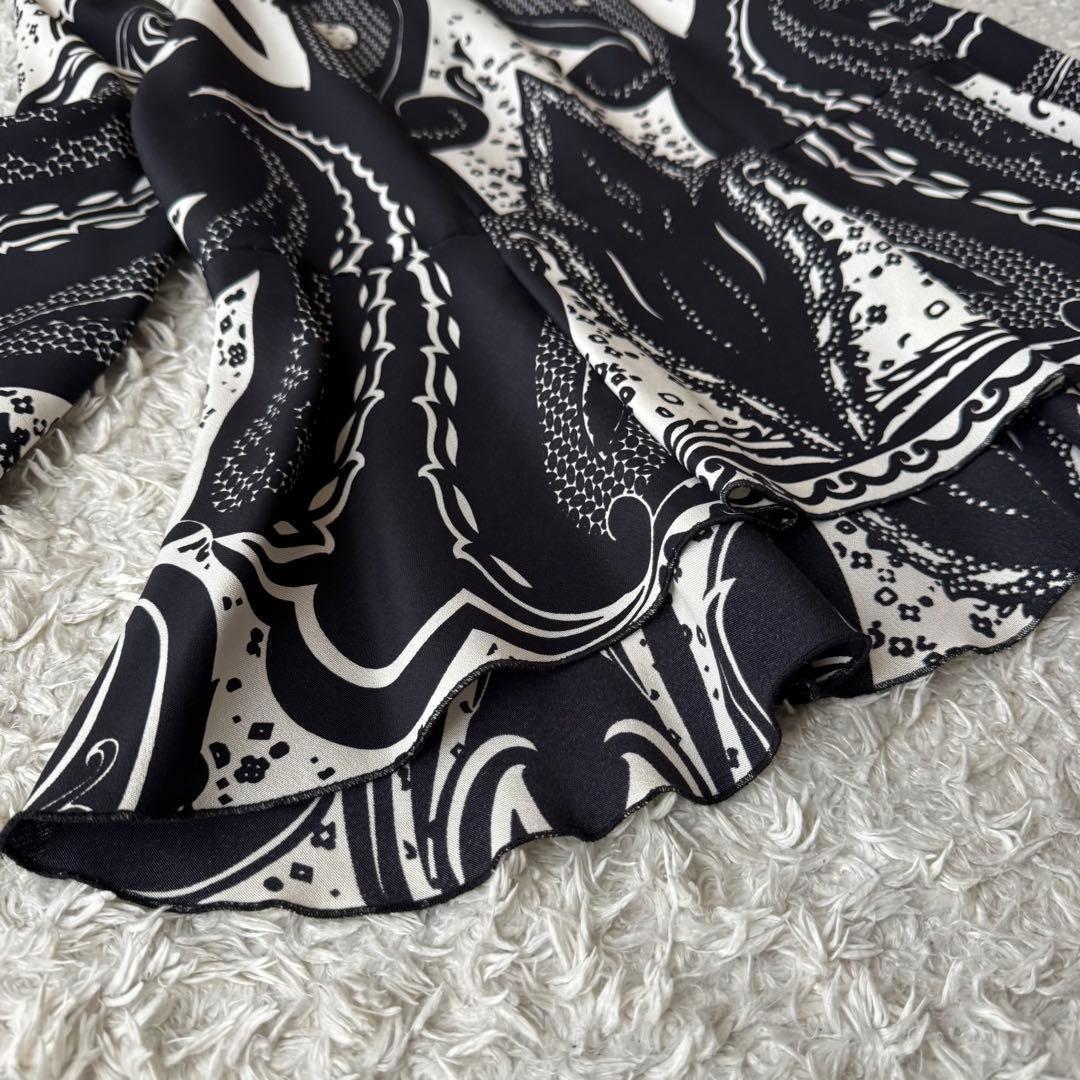 極美品 エトロ シルク ペプラム ブラウス ペイズリー フレア ジップ 絹 40