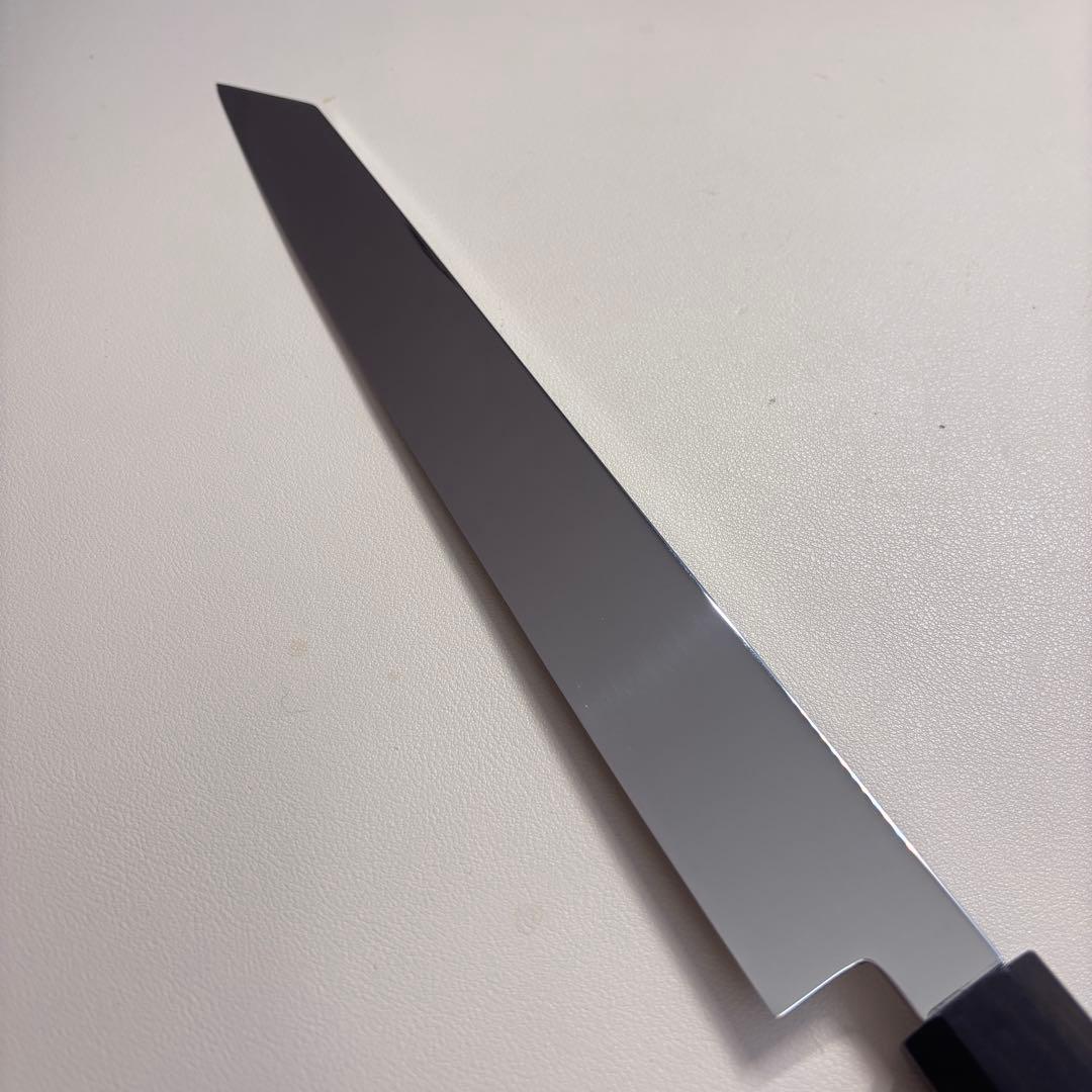 【特価限定】270mm 切付柳刃包丁 鏡面　黒檀八角柄 刺身包丁 「全鋼」'ᘲ