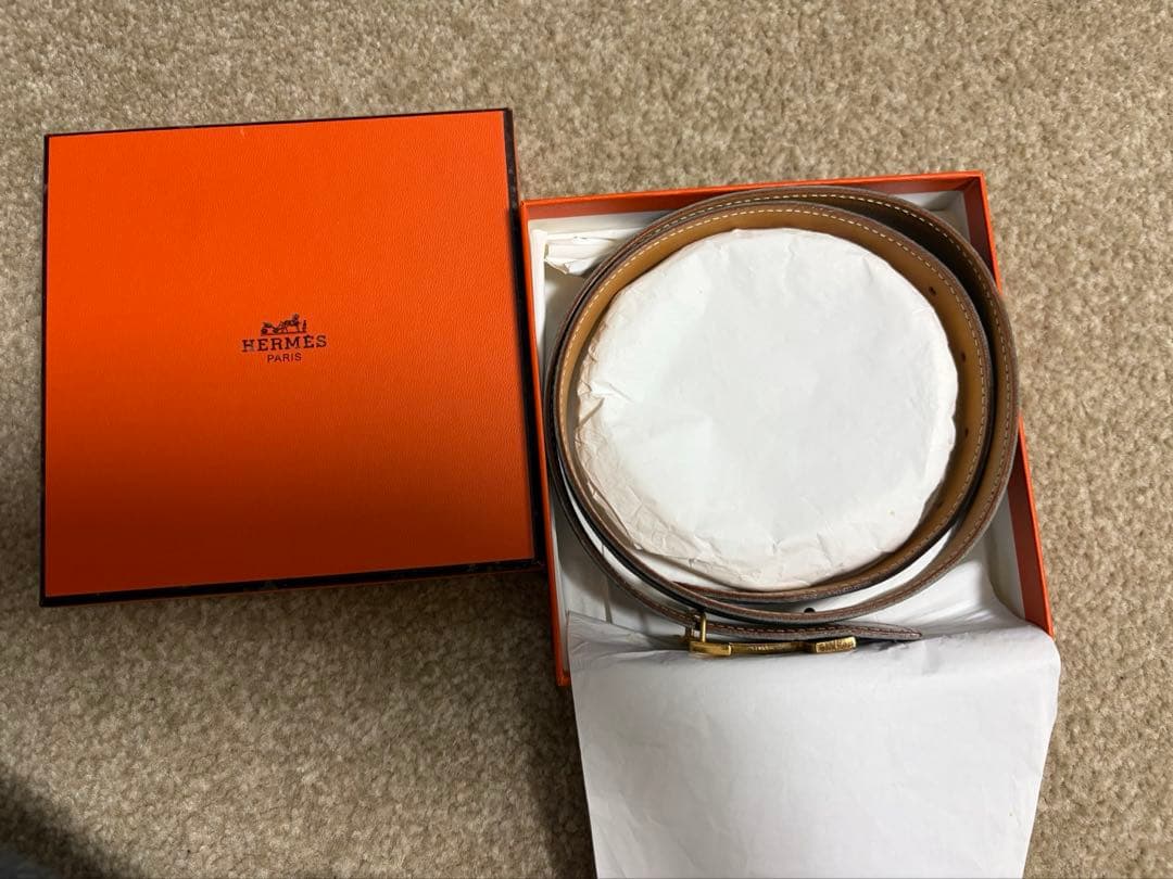 エルメス　H型バックル　ベルト　ブラック