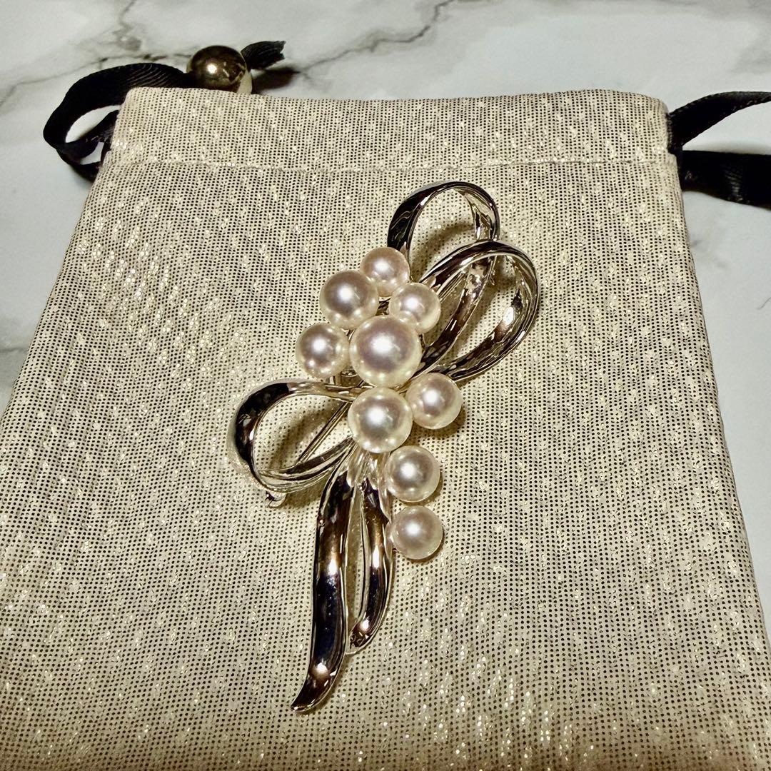 田崎真珠　アコヤ真珠　ブローチ　未使用