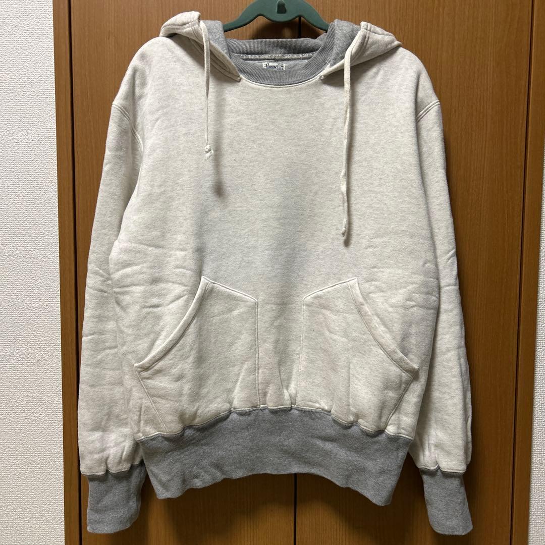 Pherrow's 後付けパーカー ダブルフェイス オートミール×グレー