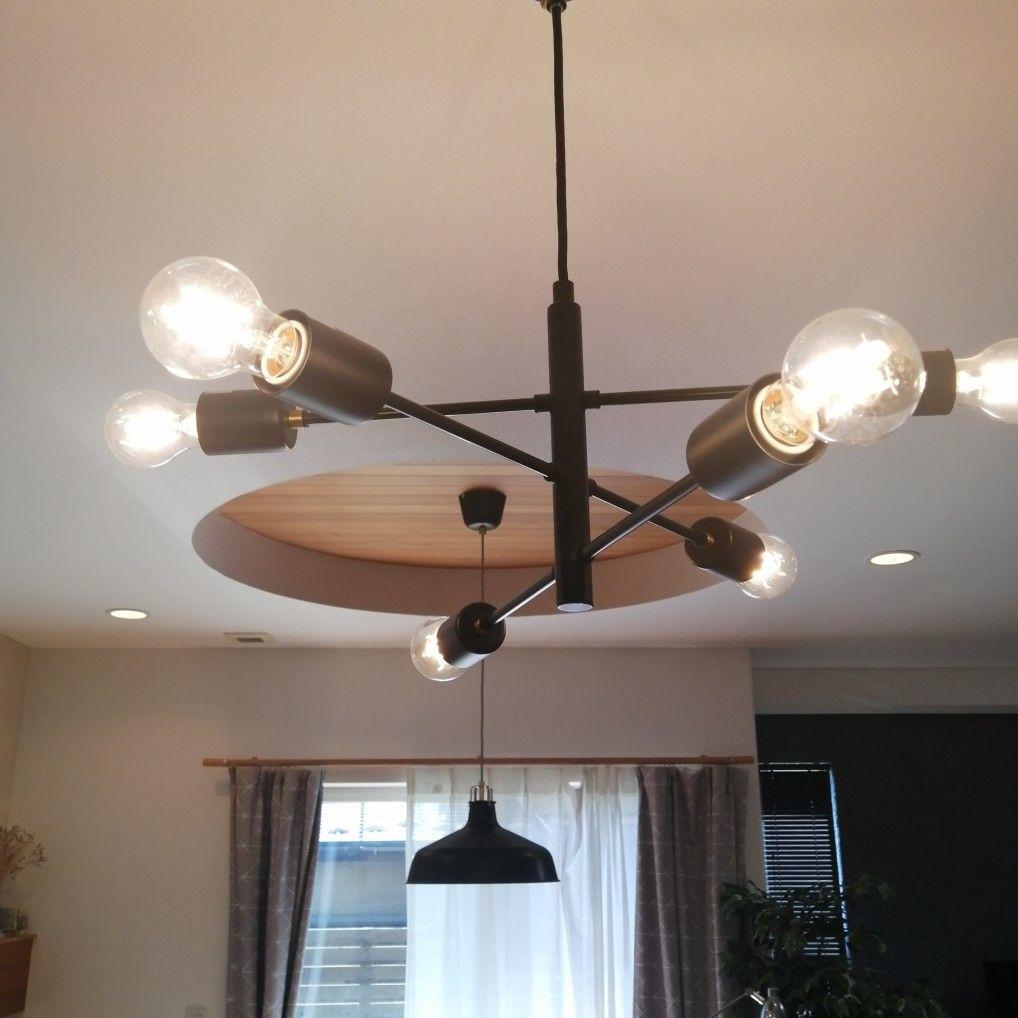 美品 LED電球6個付き ニトリブラックペンダントライト セイス 6灯