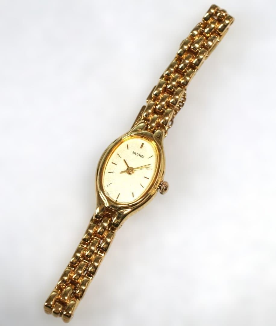 【良品】SEIKO オーバル ブレスウォッチ 腕時計 1F21-5A00