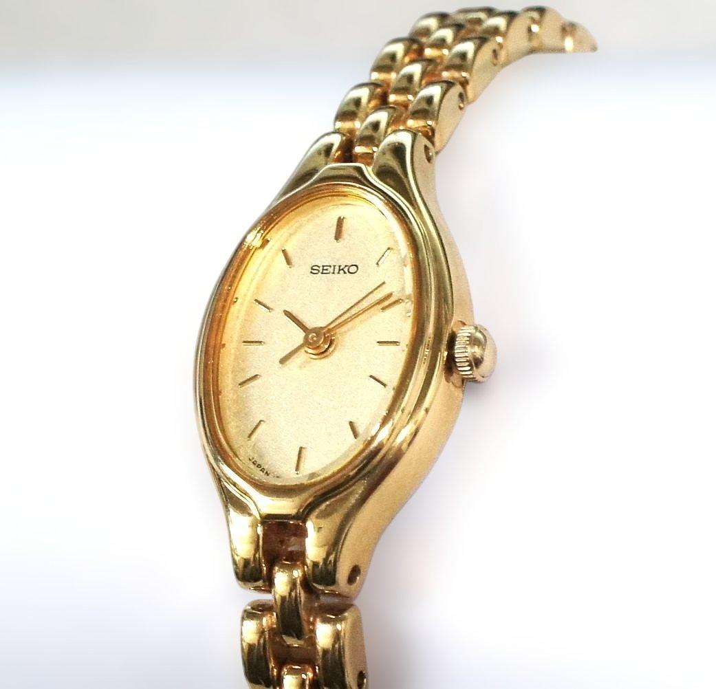 【良品】SEIKO オーバル ブレスウォッチ 腕時計 1F21-5A00